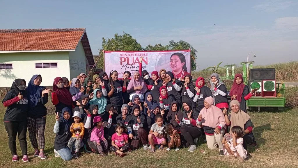 Emak-emak di Madiun Antusias Ikut Senam Sehat Puan Maharani