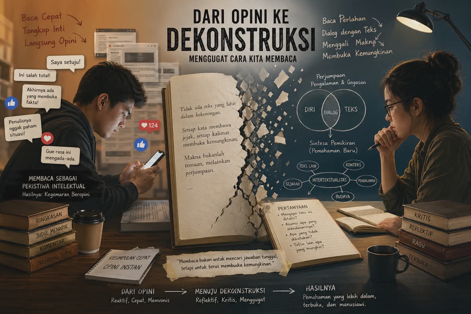 Dari Opini ke Dekonstruksi: Menggugat Cara Kita Membaca